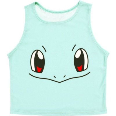 Pokemon Pattern Crop Top Women Camis Pikachu Charmander Squirtle Print tank tops Colorful sleeveless Tee Vest