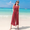 Polka Dot Suspender Jumpsuit pants 2022 Women Red Bandage Chiffon Jumpsuits Casual Bodycon Long Section female pantsuits