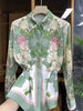 Poplin Women's Blouses Polo Shirt Casual Long Sleeve Top Floral Print Summer Female Clothes Movafag
