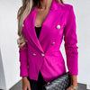 Popular Suit Coat  Double-breasted Placket Windproof Office Blazer  Autumn Office Lady Lapel Formal Suit Jacket
