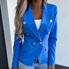 Popular Suit Coat  Double-breasted Placket Windproof Office Blazer  Autumn Office Lady Lapel Formal Suit Jacket