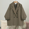 Popular Women Blazer Washable Autumn Blazer Lapel Lady Open Front Blazer Coat  Windproof