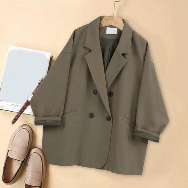 Popular Women Blazer Washable Autumn Blazer Lapel Lady Open Front Blazer Coat  Windproof