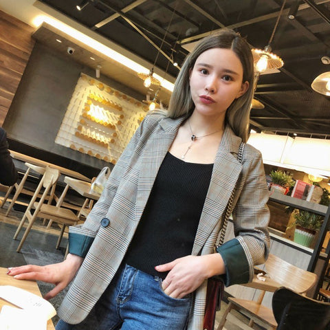 fashion spring and summer new fashion plaid small suit jacket women short paragraph light casual tide jacket