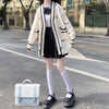 Preppy Style Beige Kawaii Japanese Loose Sweater Cardigan Women Sweet JK School Girly Oversized Bow Jumper Female Winter Tops