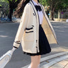 Preppy Style Beige Kawaii Japanese Loose Sweater Cardigan Women Sweet JK School Girly Oversized Bow Jumper Female Winter Tops