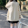 Preppy Style Beige Kawaii Japanese Loose Sweater Cardigan Women Sweet JK School Girly Oversized Bow Jumper Female Winter Tops