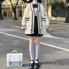 Preppy Style Beige Kawaii Japanese Loose Sweater Cardigan Women Sweet JK School Girly Oversized Bow Jumper Female Winter Tops