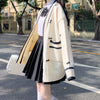Preppy Style Beige Kawaii Japanese Loose Sweater Cardigan Women Sweet JK School Girly Oversized Bow Jumper Female Winter Tops