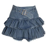 Preppy Style Lolita Kawaii Skirts Japanese Sweet Mini Women Harajuku Cute Ball Gown Denim Skater Y2K High Waist Lace Cake Skirts