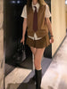 Preppy Style Suit Summer Women's Thai School Uniform Thin Cardigan JK Uniform Skirt Two-Piece Set women suits