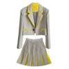 Preppy Style Women's Sets with Pleated Skirt 2 Piece Short Jacket Blazers and Skirt Two Piece Suits Femenino Outfits Y2k Clothes