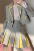 Preppy Style Women's Sets with Pleated Skirt 2 Piece Short Jacket Blazers and Skirt Two Piece Suits Femenino Outfits Y2k Clothes