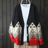 Print Cardigan Women Single Breasted Knitted Sweater Winter Loose Vintage Cardigan Sweater Long Sleeve VNeck Knitwear Pull Femme