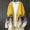 Print Cardigan Women Single Breasted Knitted Sweater Winter Loose Vintage Cardigan Sweater Long Sleeve VNeck Knitwear Pull Femme