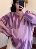 Print Knitted Sweater Women Elegant Green Striped Oversized Pullovers Women Winter Loose Long Sweaters Streetwear Sueter Mujer