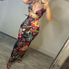 Print Maxi Dress Bandage Floral Women Sexy Bra Camis Backless Midnight Sleeveless Clubwear Party Female платье Outfits