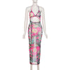 Print Maxi Dress Bandage Floral Women Sexy Bra Camis Backless Midnight Sleeveless Clubwear Party Female платье Outfits