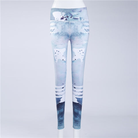 Print Sporting Leggings Women Fitness Clothing High Waist Workout Pants Elastic Quick Dry Activewear Leggins Sportings Female