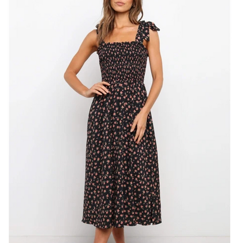 Printed Midi Straps Spring Summer Clothes Dress For Women'S Vetement Femme 2023 Sukienka Sundress Vintage Casual Dress Female