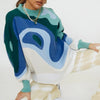 Printed Sweater Women Pullover Vintage Oversized Knitted Sweaters Ladies Casual Long Sleeve Jumpers Winter Loose O Neck Knitwear