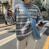 Printed Vintage Sweaters Women Winter Pullover Striped Jumpers Oversized Knitted Sweater Casual Loose Pullover Pull Femme