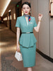 Professional Suits Women Temperament Business Formal High End Short Sleeve Blazer And Skirt Office Ladies Work Wear