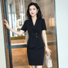 Professional Temperament Suits Women 2023 Formal Short Sleeve Slim Blazer And Skirt Office Ladies Work Uniform