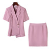 Professional Temperament Suits Women 2023 Formal Short Sleeve Slim Blazer And Skirt Office Ladies Work Uniform