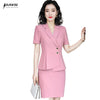 Professional Temperament Suits Women 2023 Formal Short Sleeve Slim Blazer And Skirt Office Ladies Work Uniform