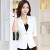 Professional women half sleeve blazer fashion  office suit jacket plus size work wear formal uniform Yellow White Black Rose