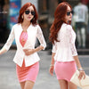 Promotion 2015 Women Casual Blazer Sexy Black White Short Jacket Suits Outerwear 2 Colors wholesales 12