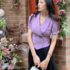 Puff Sleeve Blazers Women Double Breasted Slim Sexy Design Retro French Style Femme Summer Elegant Solid Cropped Chic Ins Simple