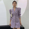Puff Sleeve Long Blazer Women Pearl Mini Dresses Casual French Office Lady Wear 2023 Spring Women's Clothing