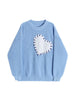 Pullover Heart Embroidery Women Retro Sweaters Harajuku Simple Style O-neck Knitwear Long Sleeve Winter Fall Basic Femme Sweater