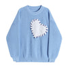 Pullover Heart Embroidery Women Retro Sweaters Harajuku Simple Style O-neck Knitwear Long Sleeve Winter Fall Basic Femme Sweater