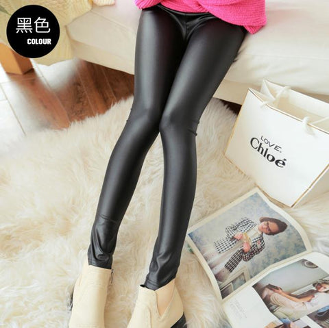 Punk Black Sexy Skinny Pants 2022 New Spring Arrival Fashion Slim Fit Waist Stretch Faux Leather High Elasticity Leggings K031