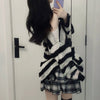 Punk Gothic Dark Aesthetic Striped Long Sweater Harajuku Women Pullovers Hollow Out Oversized Grunge Jumpers Emo Alt Clothes Y2k