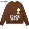 Punk Gothic Sweatshirt Hoodie Hip Hop Bat Letter Print Streetwear Hoodie 2023 Men Harajuku Casual Cotton Loose Sweatshirts Male