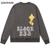 Punk Gothic Sweatshirt Hoodie Hip Hop Bat Letter Print Streetwear Hoodie 2023 Men Harajuku Casual Cotton Loose Sweatshirts Male