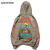 Punk Hoodie Men Streetwear Hip Hop Skull Skeleton Print Gothic Fleece Hooded Sweatshirts Harajuku Casual Pullover Hoodie