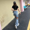 Punk Jeans Pants Hip Hop Women Clothing Denim Overalls Goth High Wais Streetwear Selling Jeans for Sex Pattern Y2k Trousers