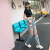 Punk Jeans Pants Hip Hop Women Clothing Denim Overalls Goth High Wais Streetwear Selling Jeans for Sex Pattern Y2k Trousers