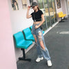 Punk Jeans Pants Hip Hop Women Clothing Denim Overalls Goth High Wais Streetwear Selling Jeans for Sex Pattern Y2k Trousers