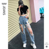 Punk Jeans Pants Hip Hop Women Clothing Denim Overalls Goth High Wais Streetwear Selling Jeans for Sex Pattern Y2k Trousers
