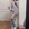 Punk Leopard Vintage Leg Warmer Women Harajuku Korean Gothic Sock Emo Y2K Aesthetic Alt Winter Baggy Knee Sleeve Leg