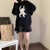 Punk Y2K Emo Gothic Loose Knitted Pullovers Harajuku Hip Hop Winter Autumn Grunge Retro Black Jumpers Japanese Lazy Sweaters 90s