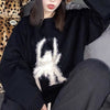 Punk Y2K Emo Gothic Loose Knitted Pullovers Harajuku Hip Hop Winter Autumn Grunge Retro Black Jumpers Japanese Lazy Sweaters 90s