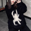 Punk Y2K Emo Gothic Loose Knitted Pullovers Harajuku Hip Hop Winter Autumn Grunge Retro Black Jumpers Japanese Lazy Sweaters 90s