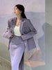 Purple Belt Long-sleeved Blazer Two Piece Set Women 2023 Spring Autumn High Waist Temperament Office Lady Chic Skirts Suit YQ257